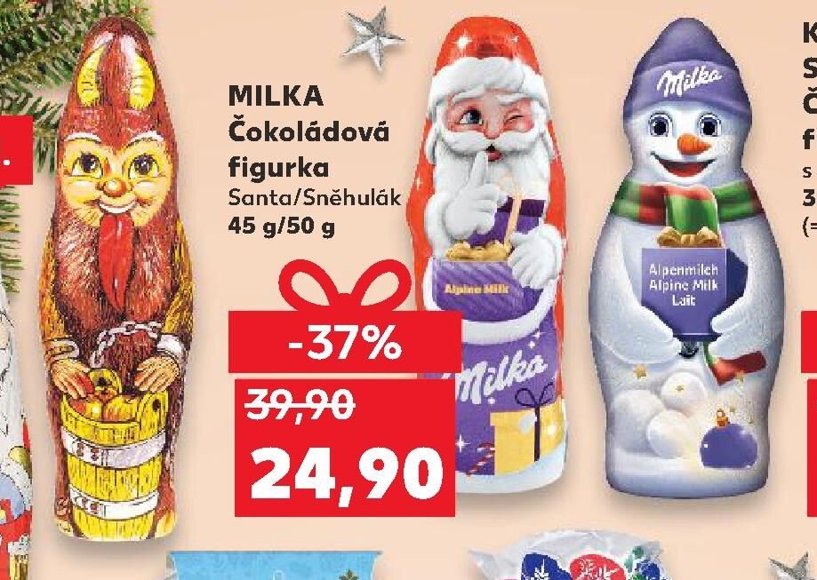Milka Čokoládová figurka Santa/Sněhulák 45 g/50 g