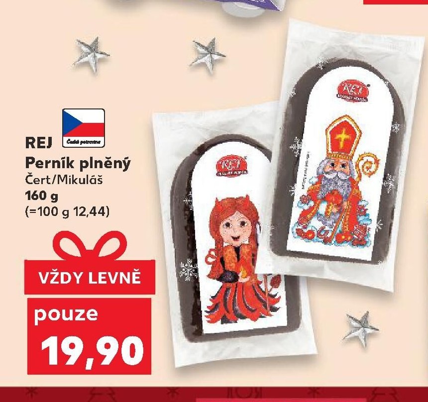 REJ Perník plněný Čert/Mikuláš 160 g