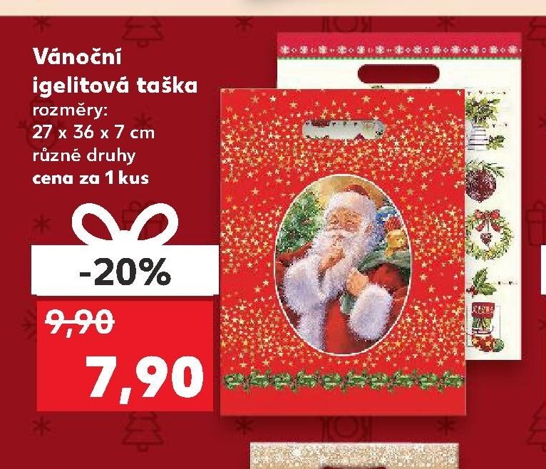 Vánoční igelitová taška 27 x 36 x 7 cm