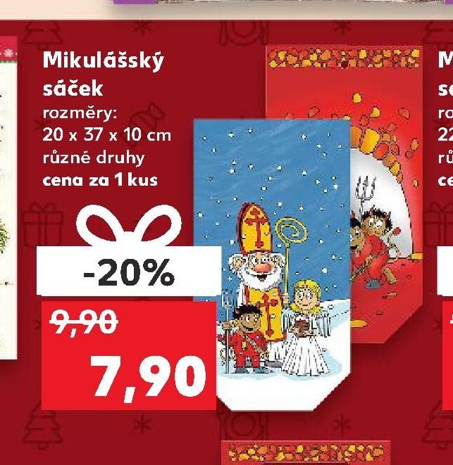 Mikulášský sáček 20 x 37 x 10 cm