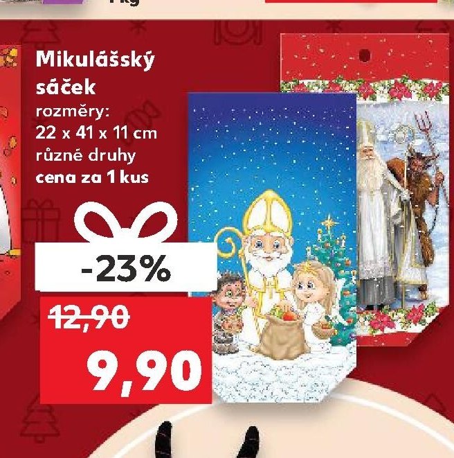 Mikulášský sáček 22 x 41 x 11 cm