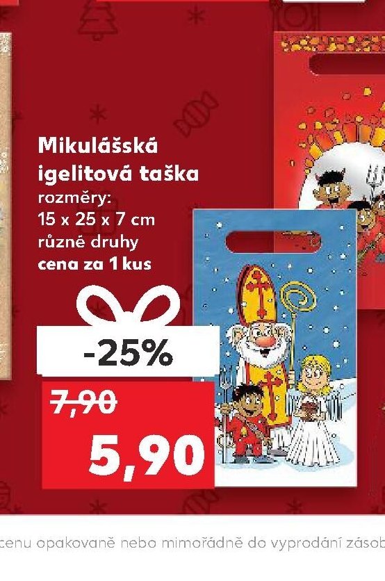 Mikulášská igelitová taška 15 x 25 x 7 cm