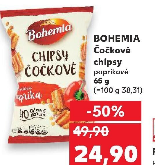 BOHEMIA Čočkové chipsy paprikové 65 g