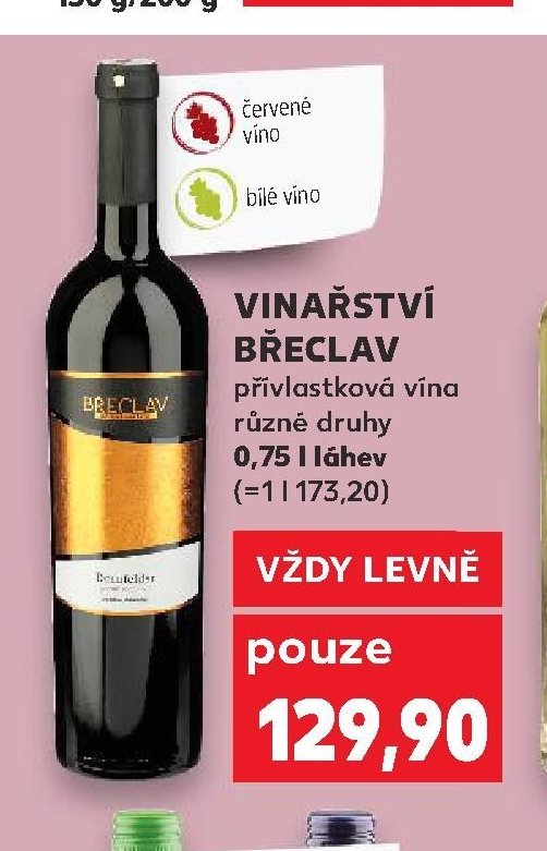 VINAŘSTVÍ BŘECLAV přívlastková vína různé druhy 0,75 l