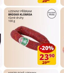UZENINY PŘÍBRAM BRDSKÁ KLOBÁSA