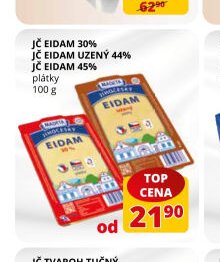 JČ EIDAM 30%, EIDAM UZENÝ 44%, EIDAM 45%
