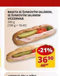 Bageta se šunkovým salámem