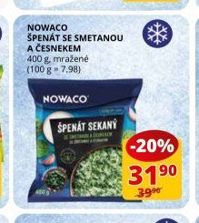 Nowaco špenát se smetanou a česnekem