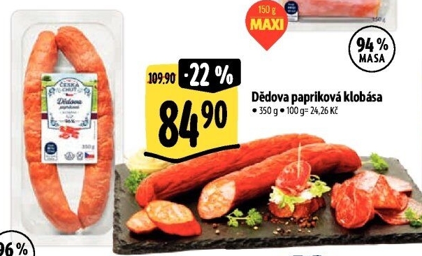 Dědova klobása papriková Česká chuť