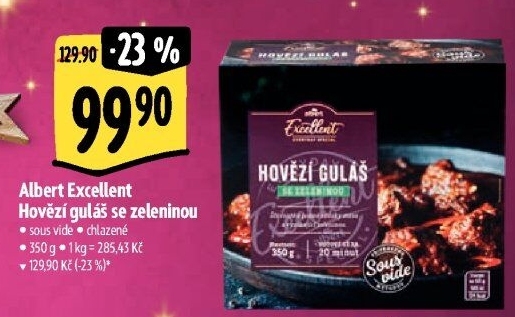 Hovězí guláš se zeleninou Sous vide Albert Excellent