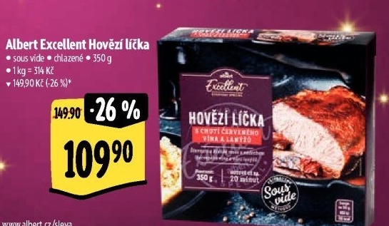 Hovězí líčka Sous vide Albert Excellent