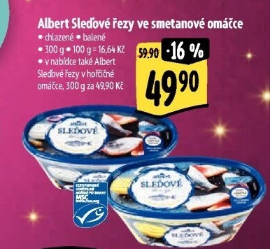 Sleď řezy v omáčce Albert