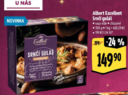 Srnčí guláš Sous vide Albert Excellent