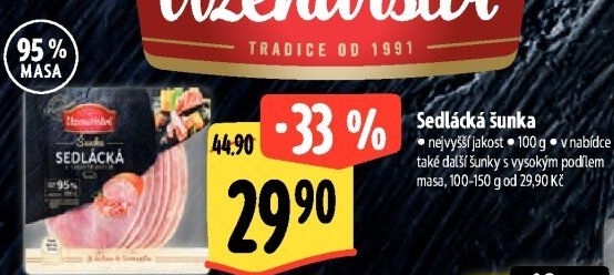 Šunka sedlácká nejvyšší jakosti Albertovo uzenářství