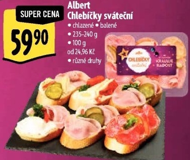 Sváteční obložené chlebíčky Albert