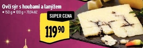 Sýr ovčí s houbami a lanýžem