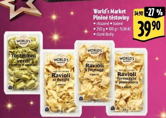 Těstoviny plněné chlazené World'