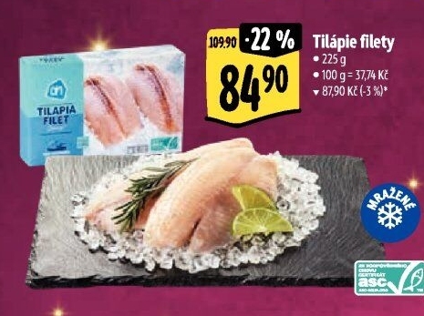 Tilápie filety mražená Albert Heijn