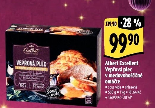 Vepřová plec Sous vide Albert Excellent