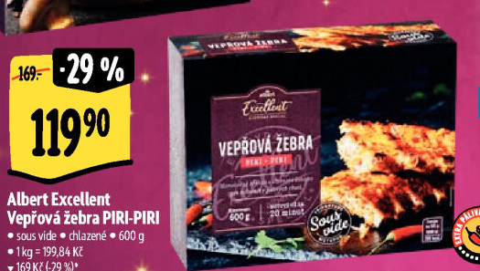 Vepřová žebra Piri-Piri Sous vide Albert Excellent