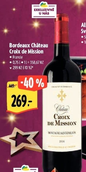 Vína Bordeaux Chateau Croix de Mission