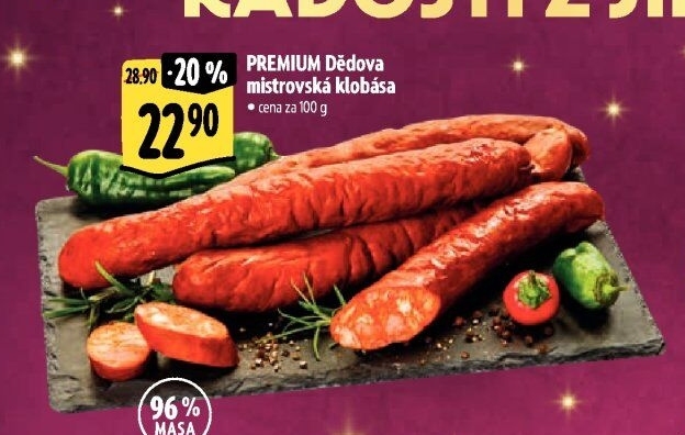 Dědova klobása mistrovská papriková Premium Albertovo uzenářství