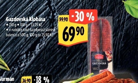 Klobása gazdovská Albertovo uzenářství