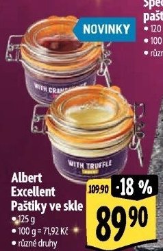 Paštiky ve skle Albert Excellent