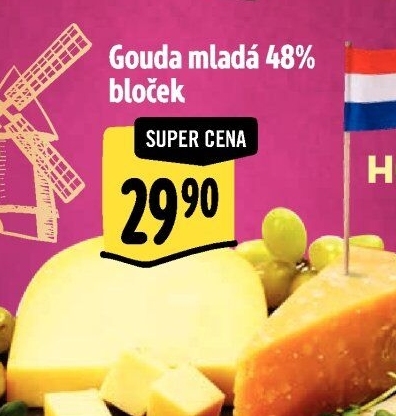 Sýr Gouda mladá 48%