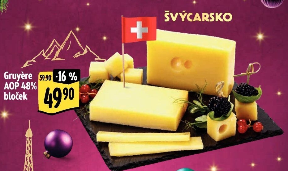Sýr Gruyére švýcarský AOP 48%