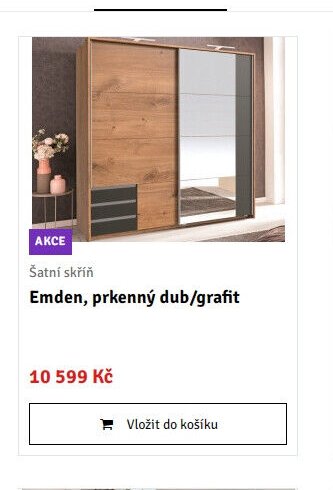 Šatní skříň Emden, prkenný dub/grafit - ASKO akcniletaky.com