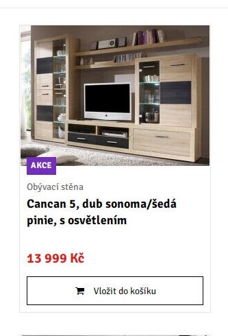 Obývací stěna Cancan 5, dub sonoma/šedá pinie, s osvětlením - ASKO akcniletaky.com