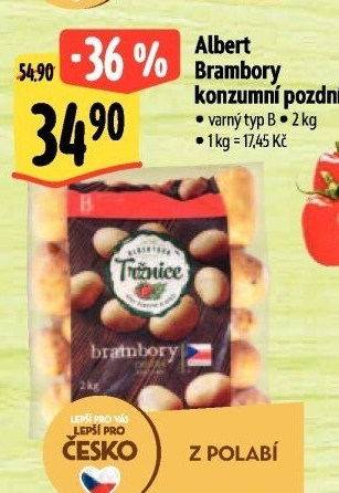 Brambory konzumní pozdní Albert