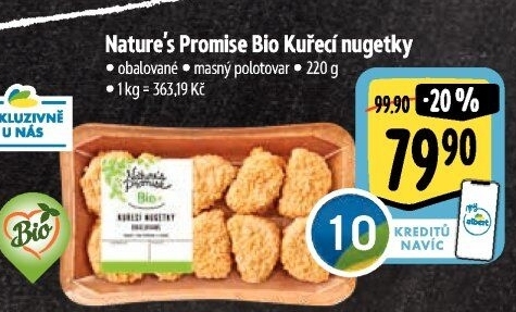 Kuřecí nugetky obalované bio Nature'