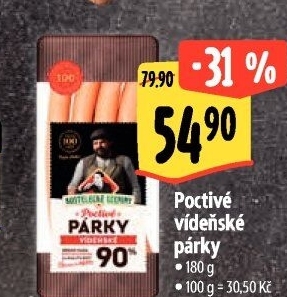 Párky vídeňské poctivé Kostelecké uzeniny