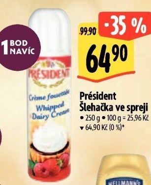 Šlehačka ve spreji Président