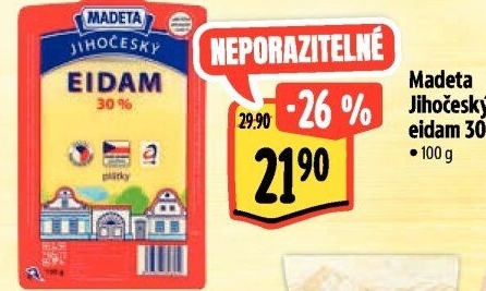 Sýr Eidam Jihočeský 30% Madeta