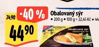 Sýr obalovaný mražený Nowaco