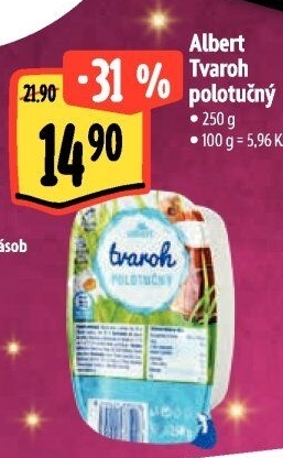 Tvaroh polotučný Albert