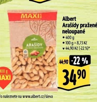 Albert Arašídy pražené neloupané