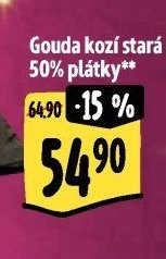 Gouda kozí stará 50% plátky**