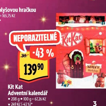Adventní kalendář Kit Kat Nestlé
