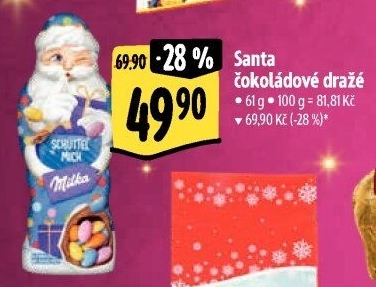 Čokoládový Santa Milka