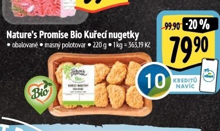 Kuřecí nugetky obalované bio Nature'