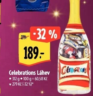 Láhev s bonbóny Celebrations Mars