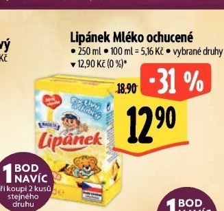 Nápoj mléko ochucené Lipánek Madeta