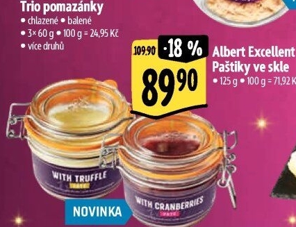 Paštiky ve skle Albert Excellent