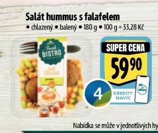 Salát Hummus s falafelem a edamame fazolkami s proteiny Albert Fresh Bistro