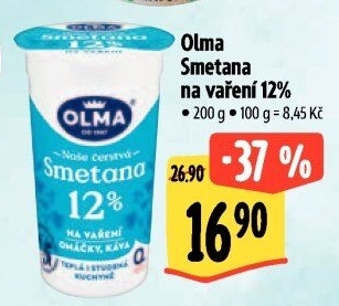 Smetana na vaření Olma 12%