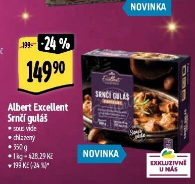 Srnčí guláš Sous vide Albert Excellent